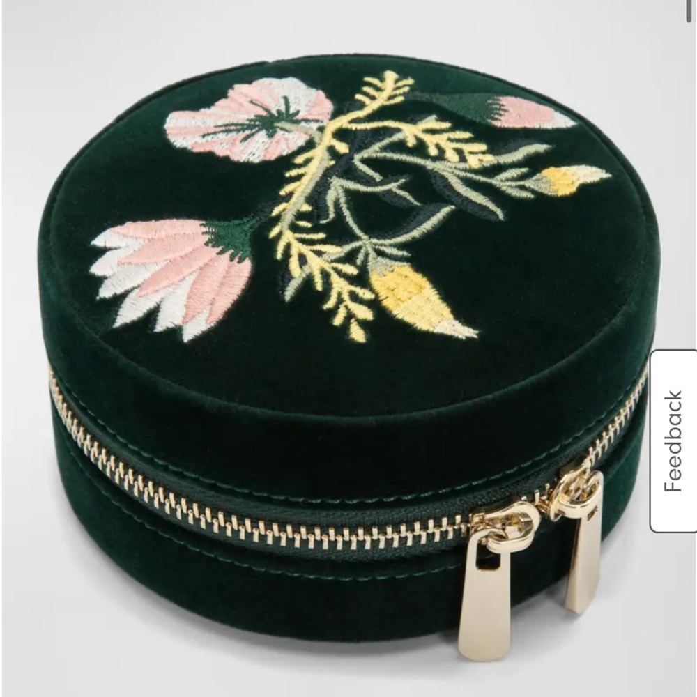 WOLF Floral Zoe Travel Jewelry Case $189 New